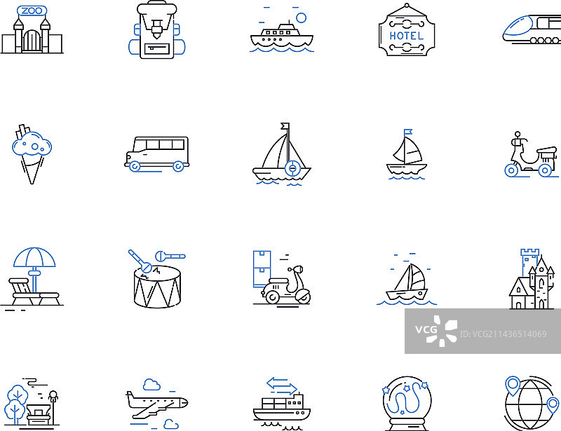 旅行概要图标合集图片素材