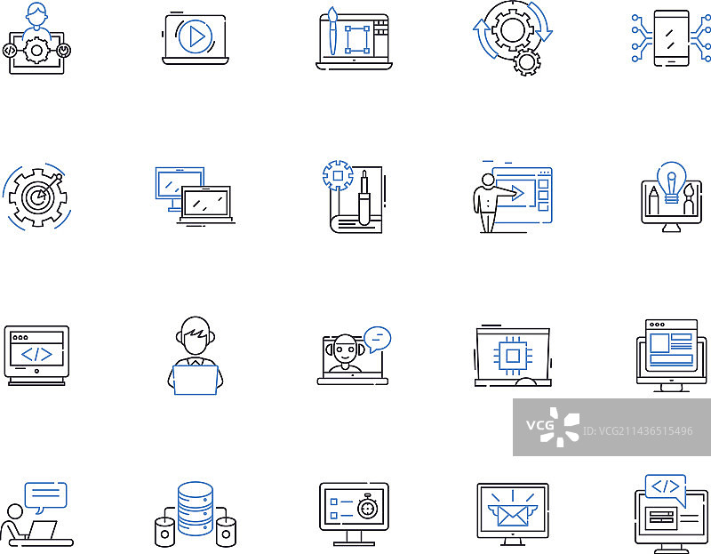 网站轮廓图标集合图片素材