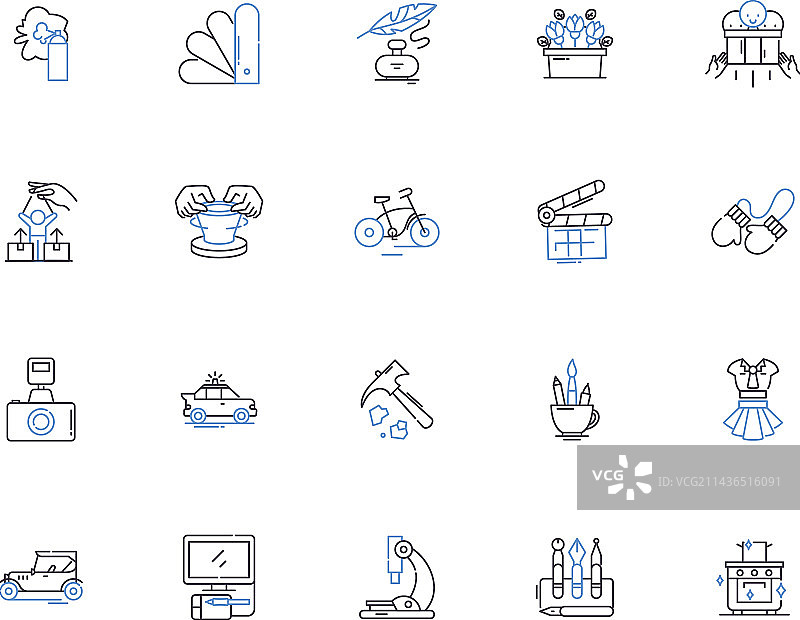 零售商轮廓图标集合图片素材