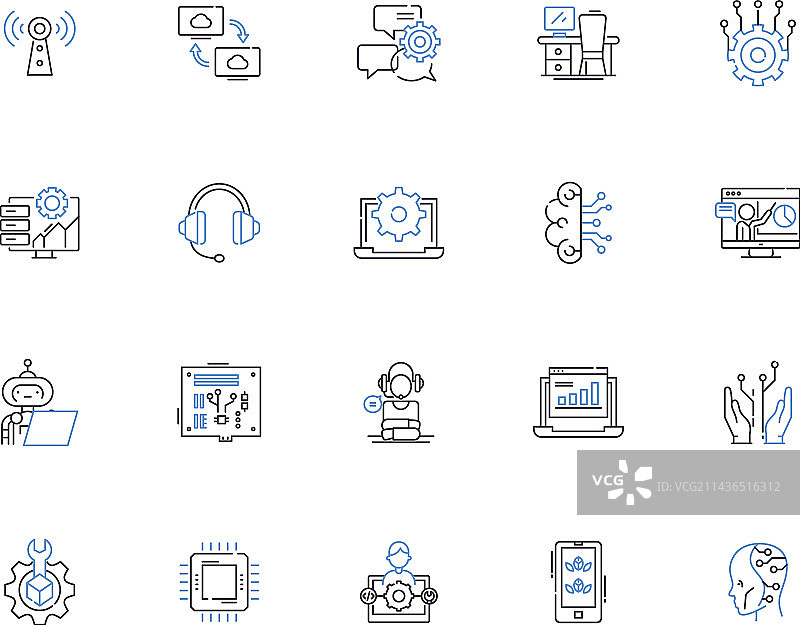 极客书呆子轮廓图标合集图片素材