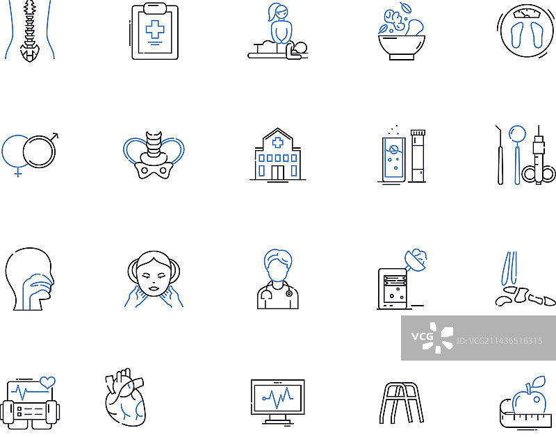 健康轮廓图标集图片素材