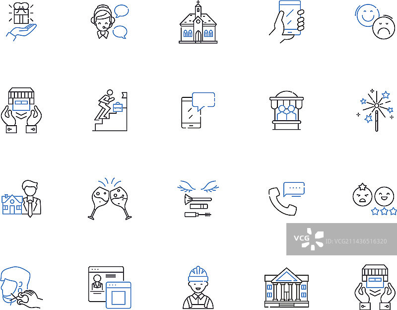 城市生活轮廓图标合集图片素材