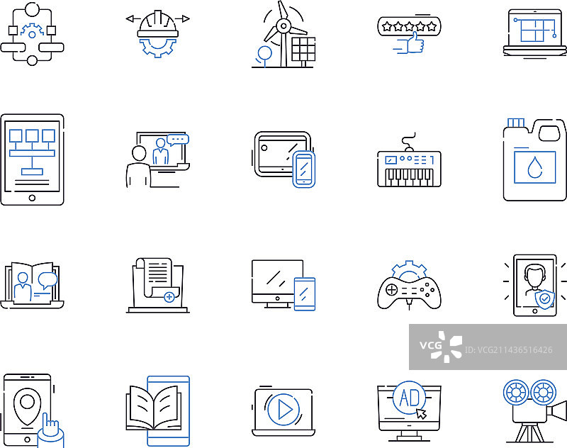 数据隐私轮廓图标合集图片素材
