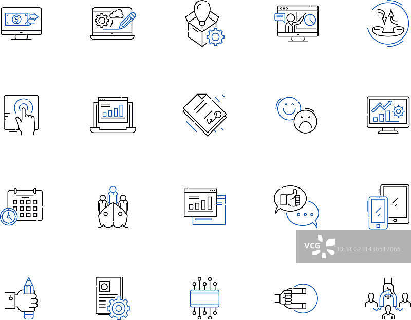 连接业务轮廓图标合集图片素材