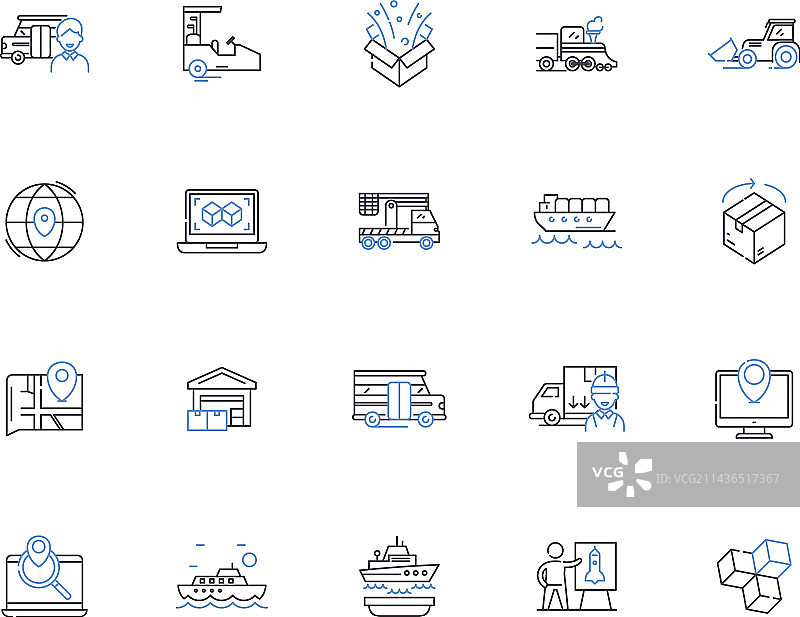 供应链轮廓图标收集物流图片素材