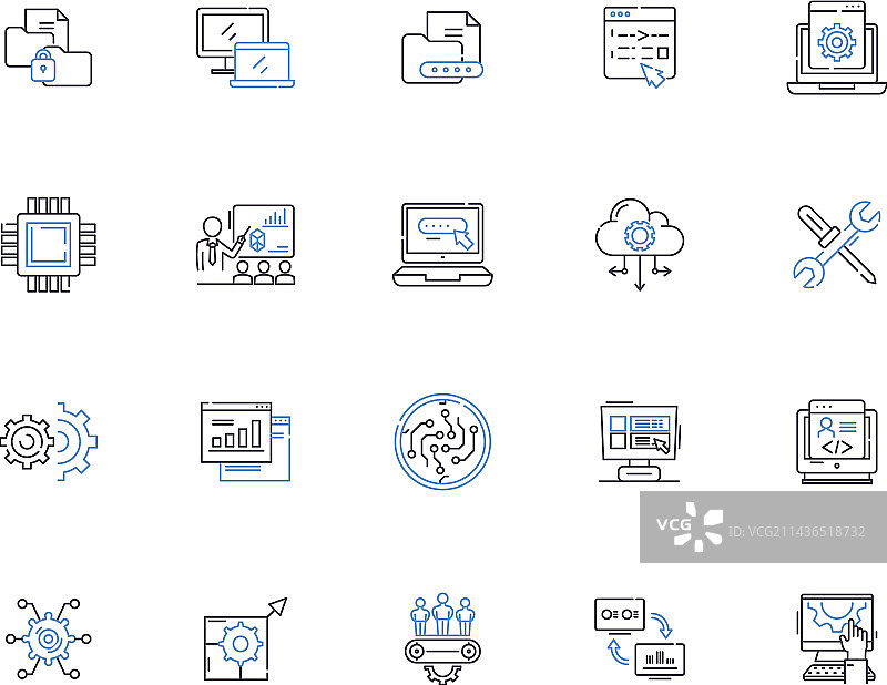 编程编码轮廓图标合集图片素材
