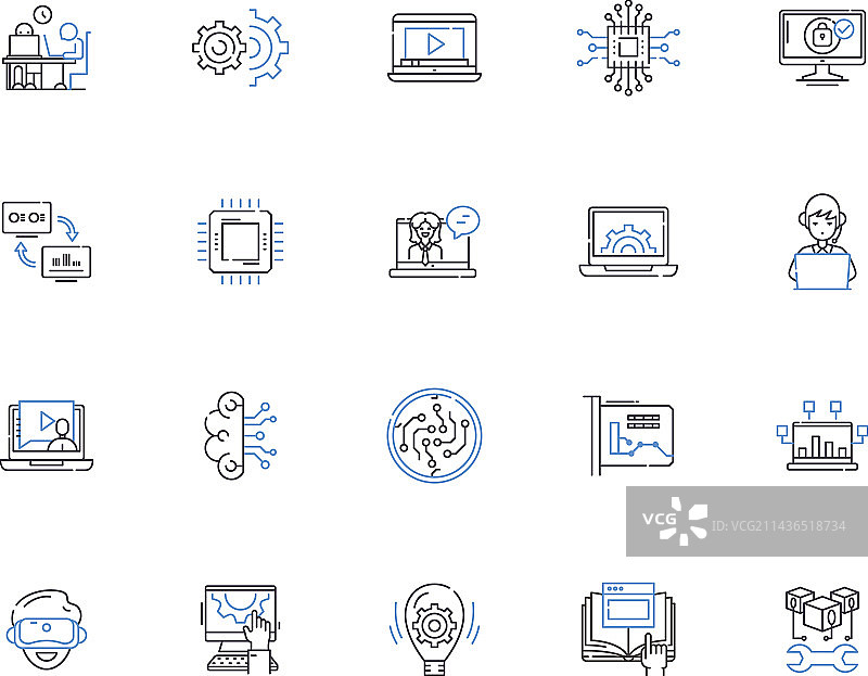 网站轮廓图标集合图片素材