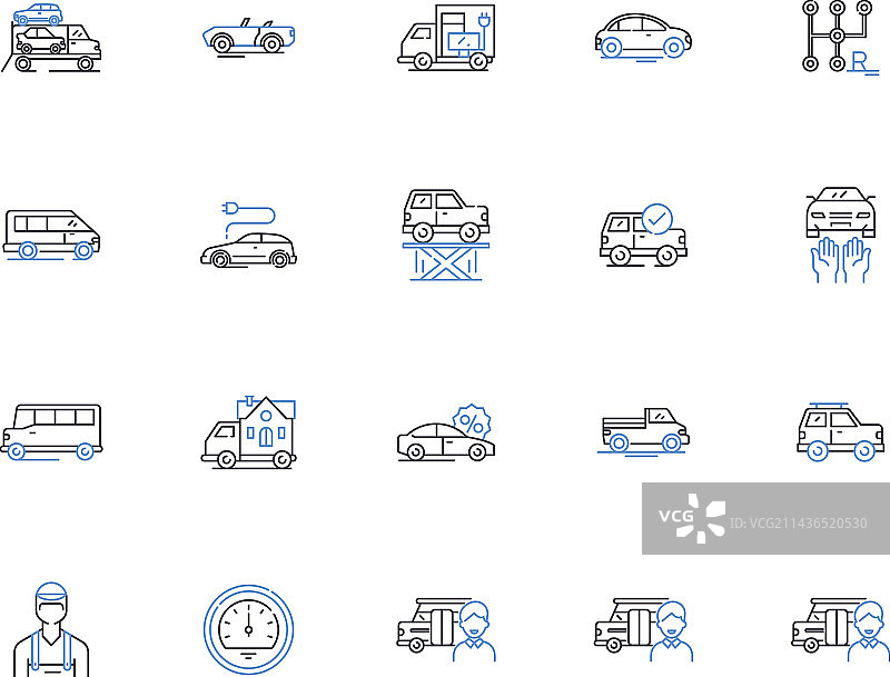 汽车轮廓图标集合：车辆图片素材