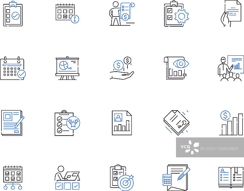 日历轮廓图标合集图片素材