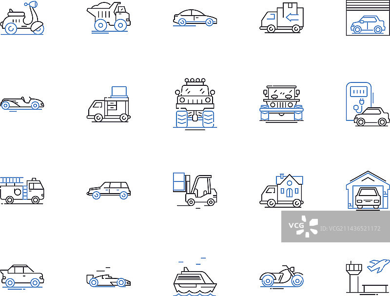 汽车和交通轮廓图标合集图片素材