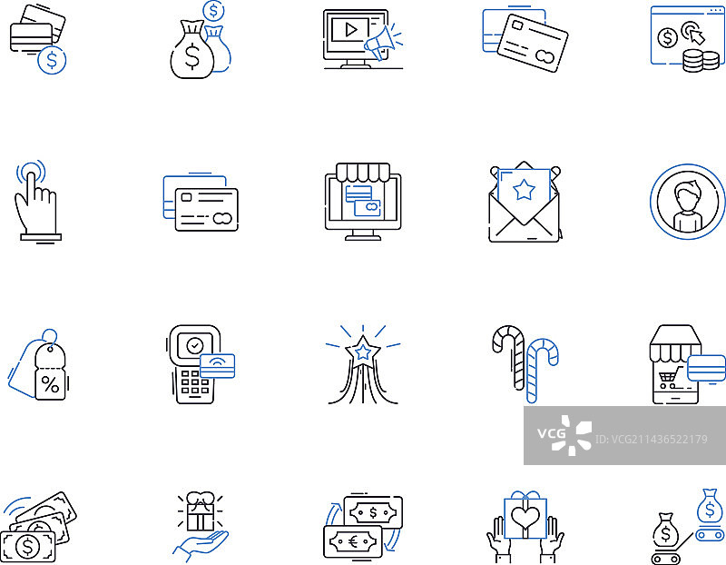 购物轮廓图标系列优惠购买图片素材