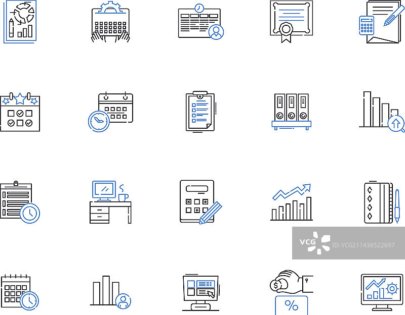 日历轮廓图标合集图片素材