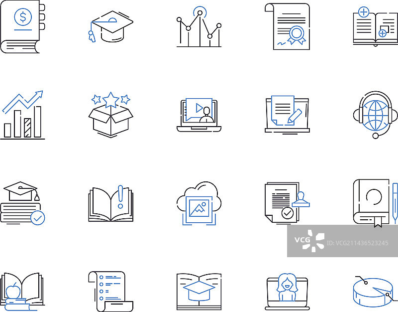 科学与教育轮廓图标合集图片素材