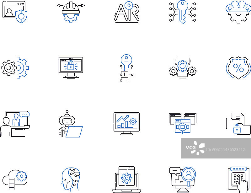 安全轮廓图标合集图片素材