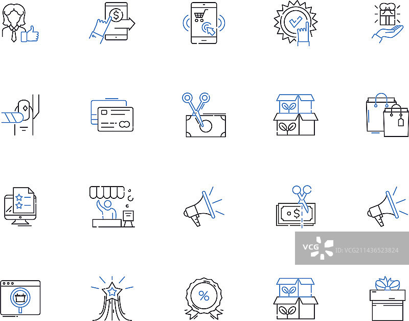 店铺轮廓图标合集图片素材
