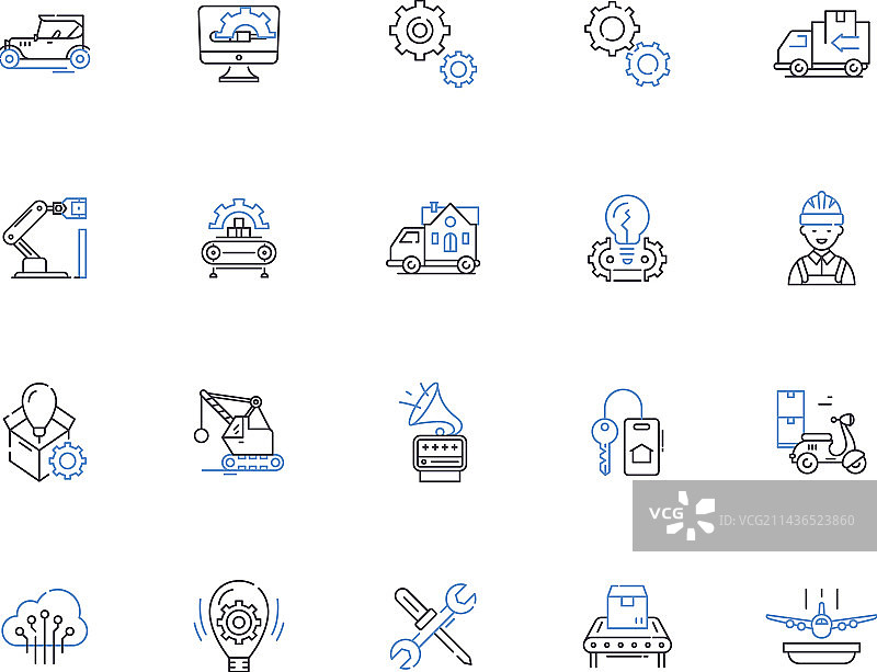 机械轮廓图标合集图片素材