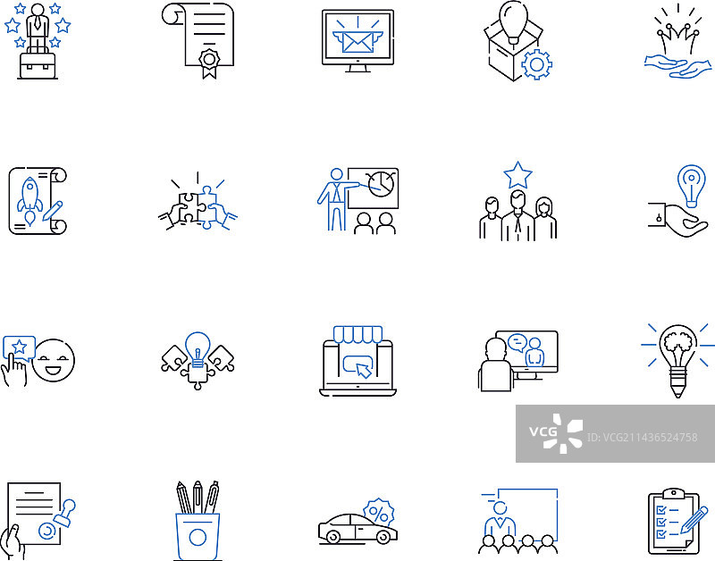 营销推广轮廓图标合集图片素材