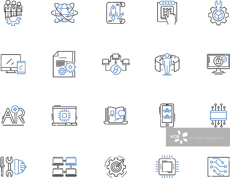 编程编码轮廓图标合集图片素材