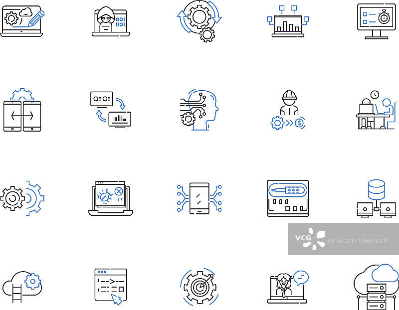 Web编程轮廓图标集合图片素材