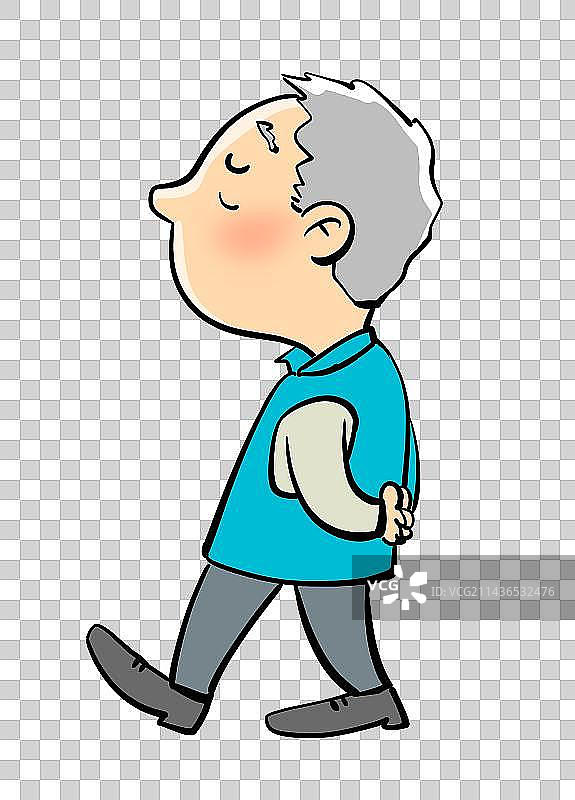 背着手走路的老爷爷图片素材