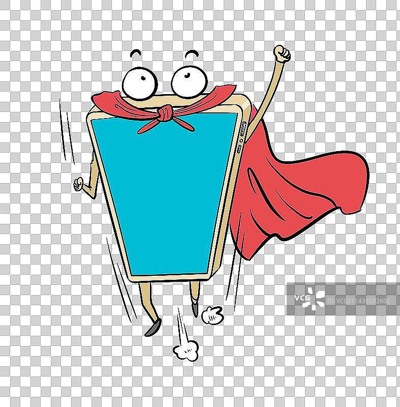 披着红斗篷的手机超人图片素材