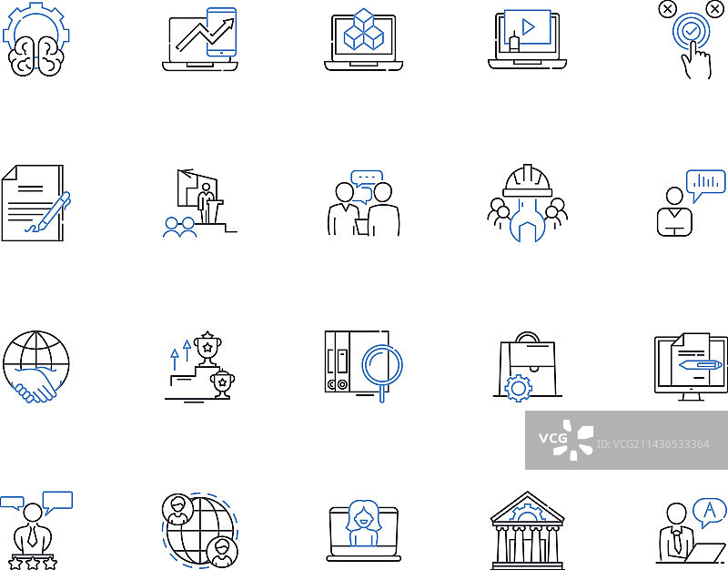 商业教育大纲图标合集图片素材