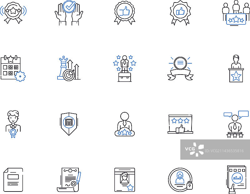 奖励轮廓图标集合图片素材