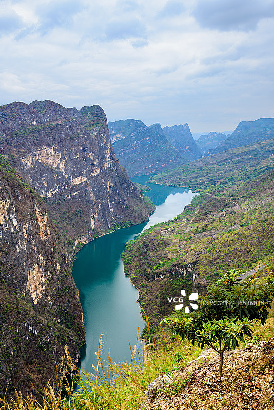 蜿蜒而平静的北盘江（贵州省贞丰县）图片素材