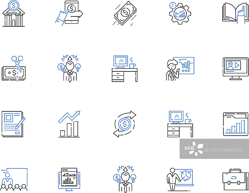 审计线框图标合集图片素材