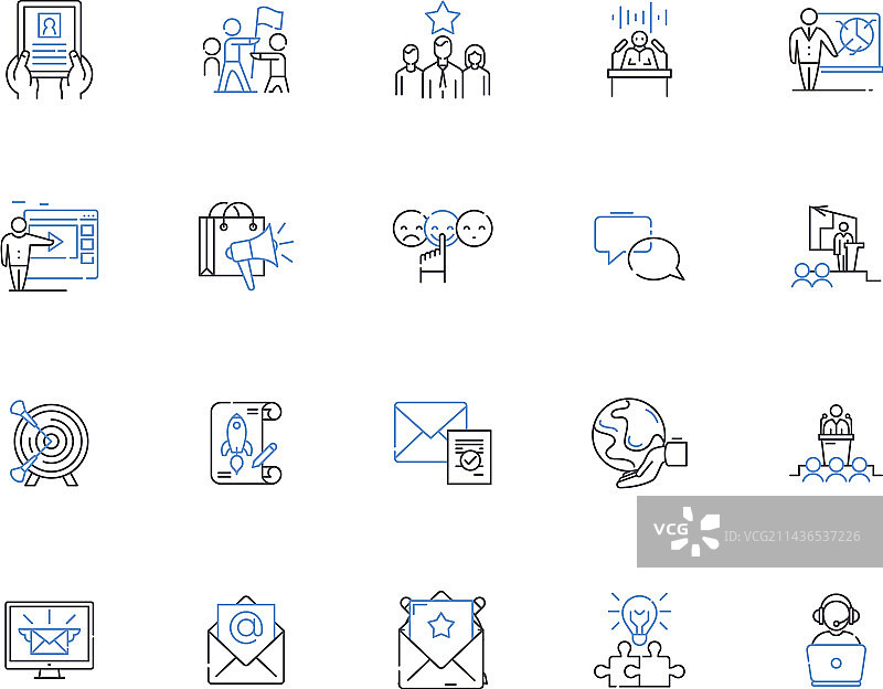 公共和政府关系轮廓图标图片素材