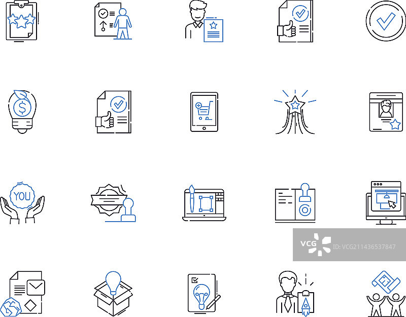 营销推广轮廓图标合集图片素材