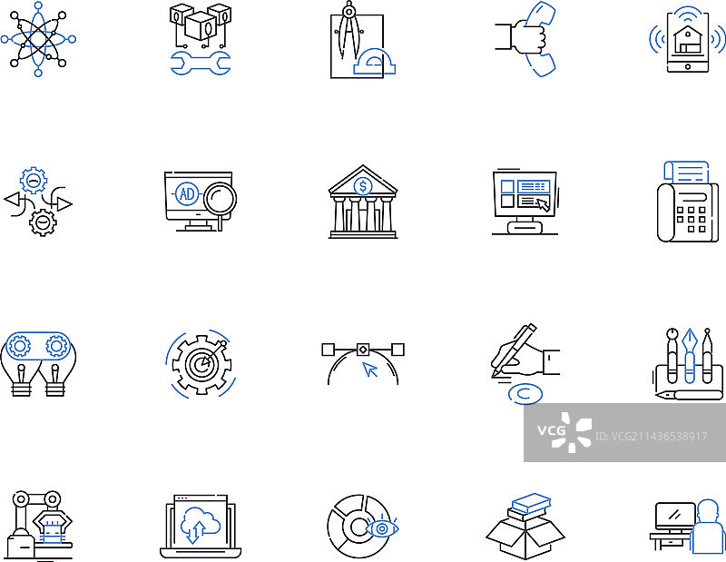运营管理轮廓图标合集图片素材