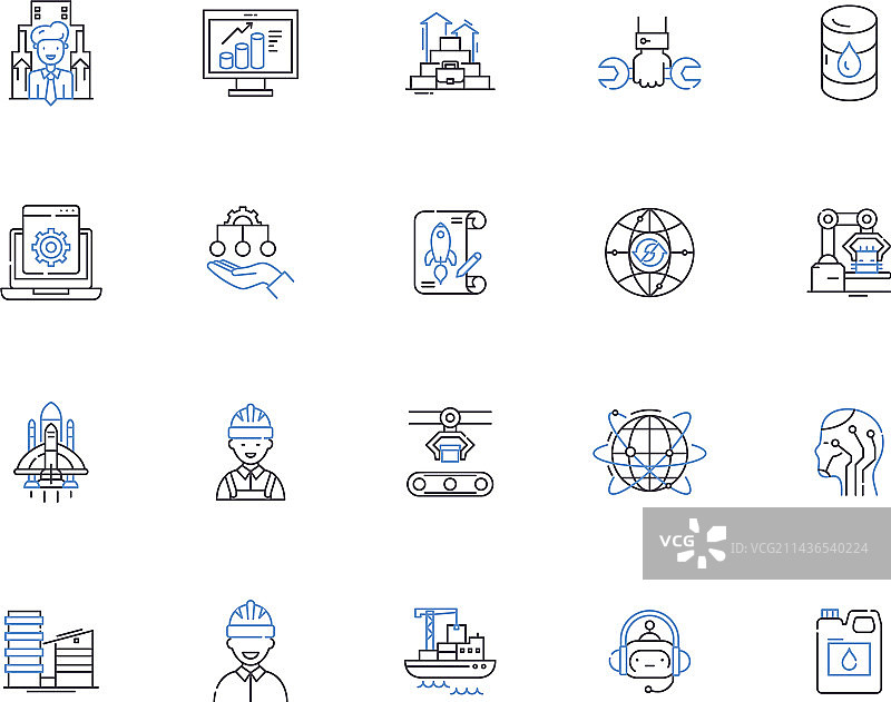 行业技术轮廓图标合集图片素材
