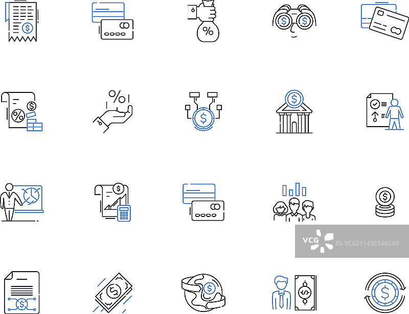 信用卡轮廓图标合集图片素材