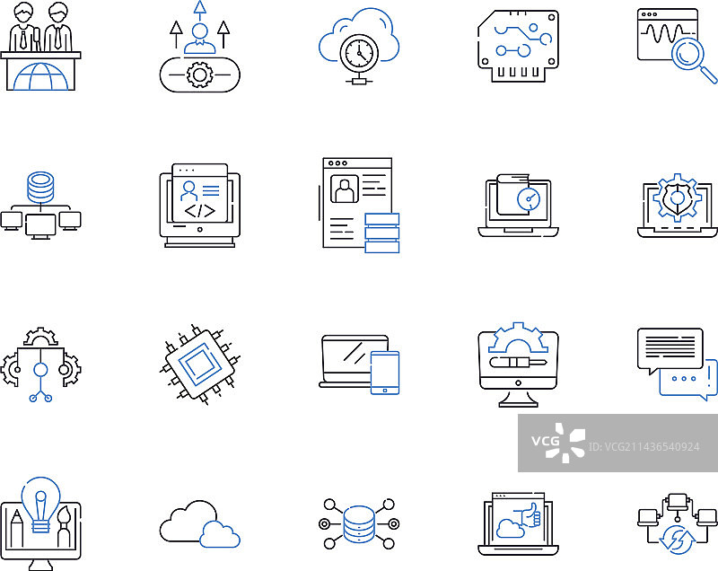 数字行业轮廓图标合集图片素材