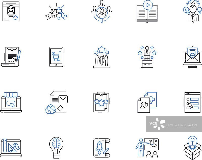 营销公司轮廓图标合集图片素材