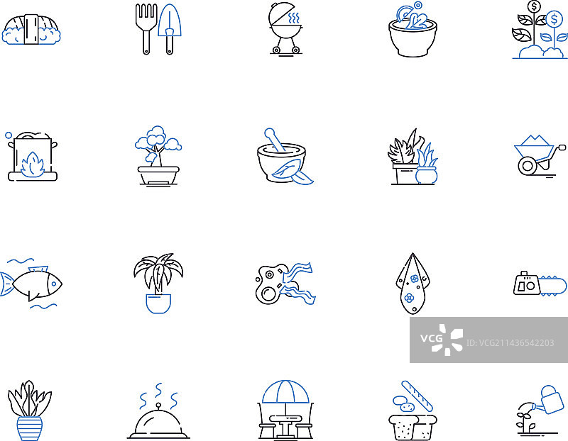 农作物描边图标合集图片素材