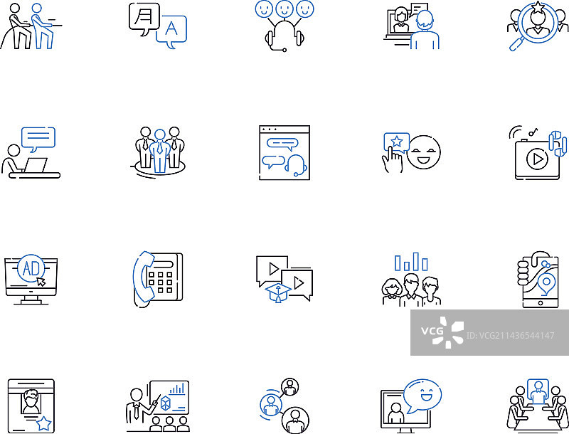 人物通信轮廓图标合集图片素材