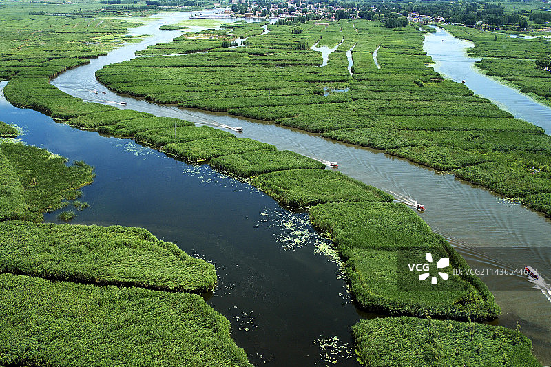 雄安白洋淀上的水路图片素材