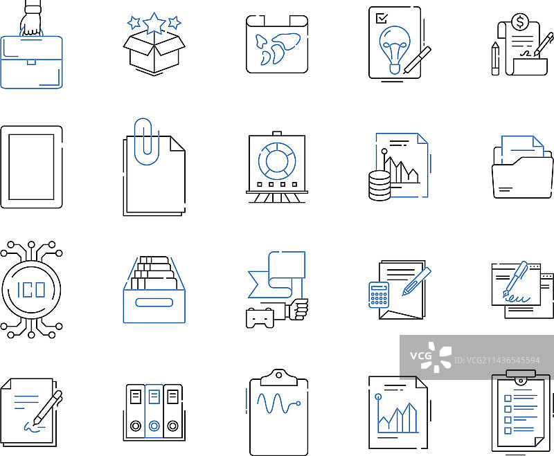 文档流程轮廓图标合集图片素材