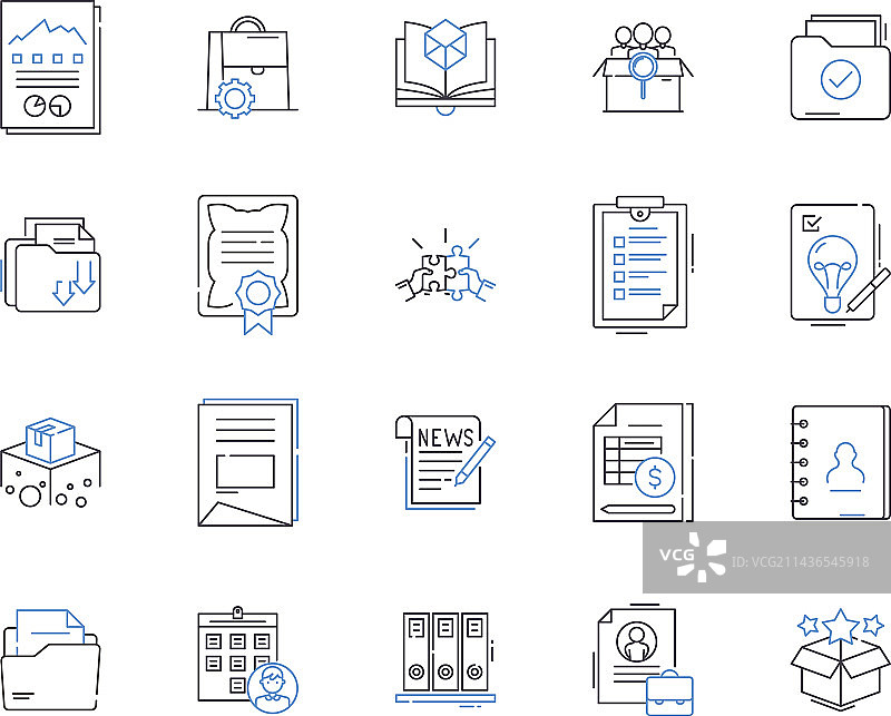 文档处理轮廓图标合集图片素材
