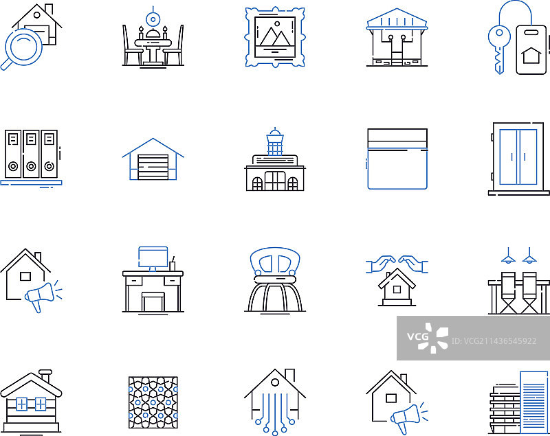 公寓和住宿轮廓图标图片素材