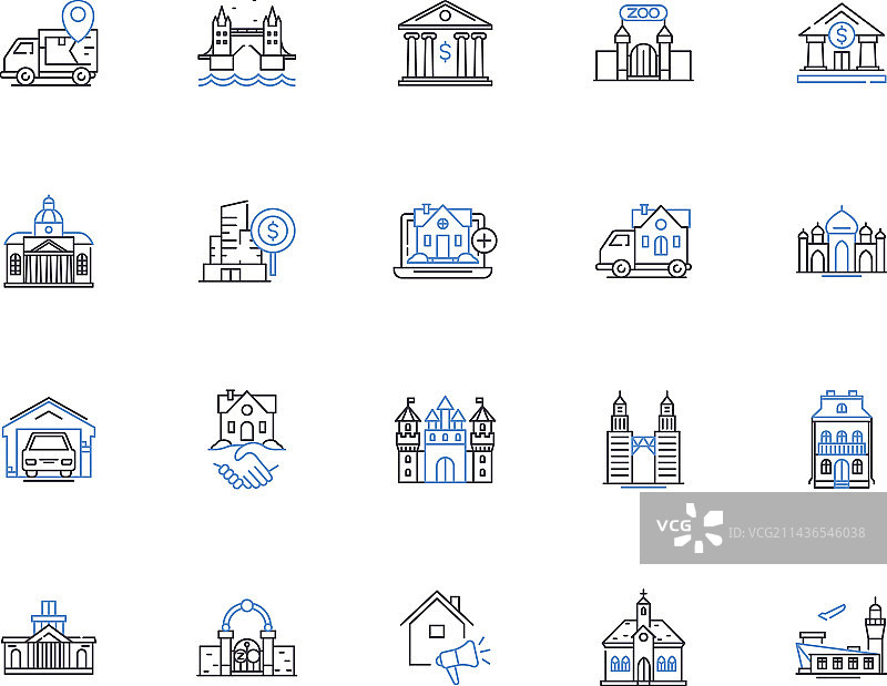 房产投资轮廓图标合集图片素材