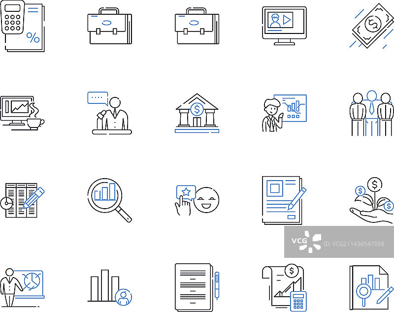 共同基金轮廓图标合集图片素材