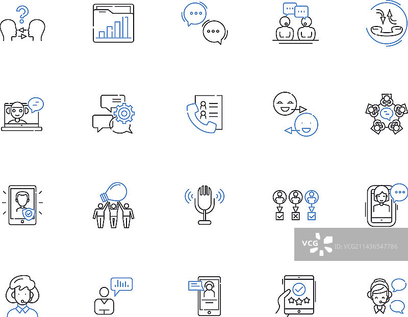 人物通信轮廓图标合集图片素材