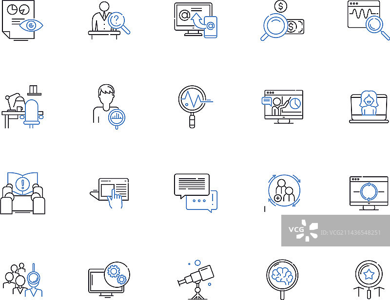 研究轮廓图标合集图片素材
