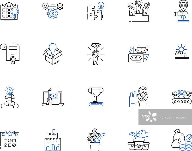 商业成功轮廓图标合集图片素材