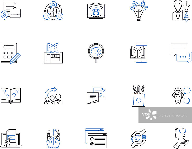 商业教育大纲图标合集图片素材