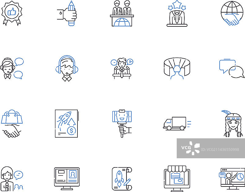 促销广告轮廓图标合集图片素材