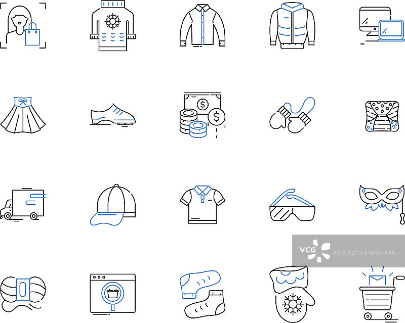 购物区轮廓图标系列图片素材